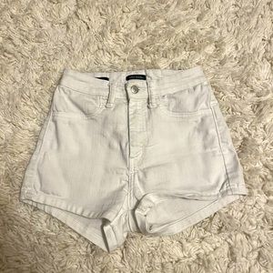 High waisted white shorts